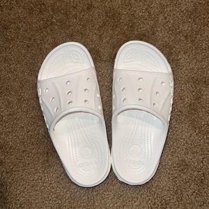 Never Worn!!! White Croc slides